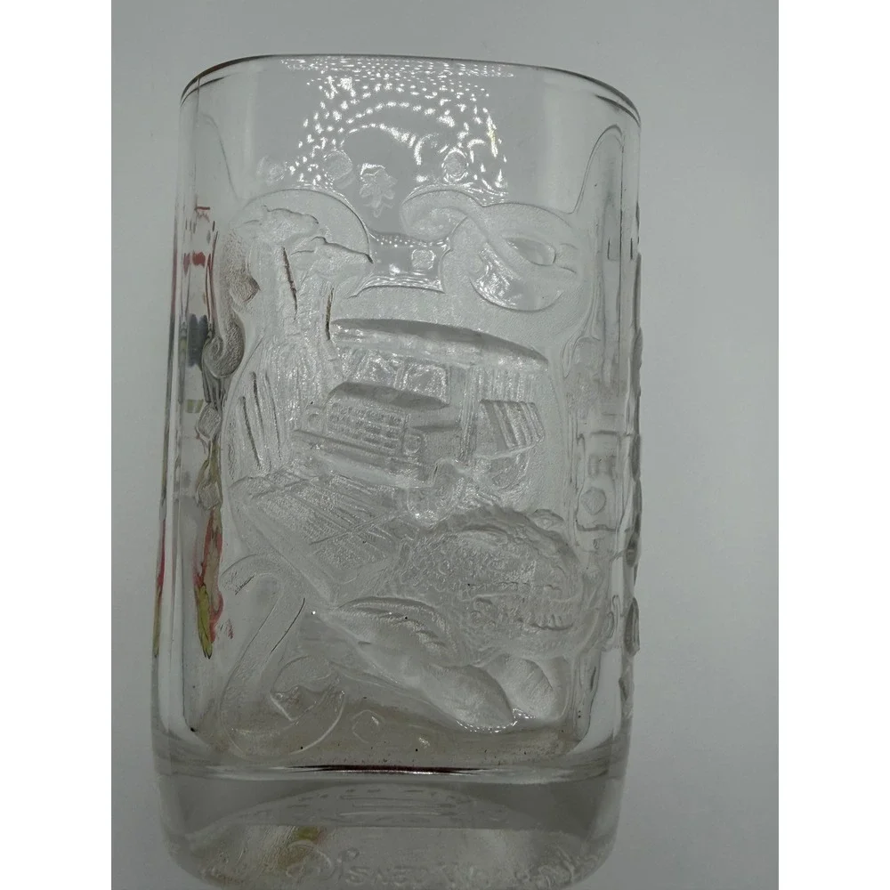 Disney World 2000 McDonald's Glass Safari Mickey Mouse Souvenir Tumbler Clear